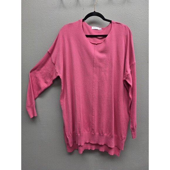 Chic Soul Sweater Womens XL Pink Pullover Lightweight Knit Layered Hem Casual - Picture 1 of 9